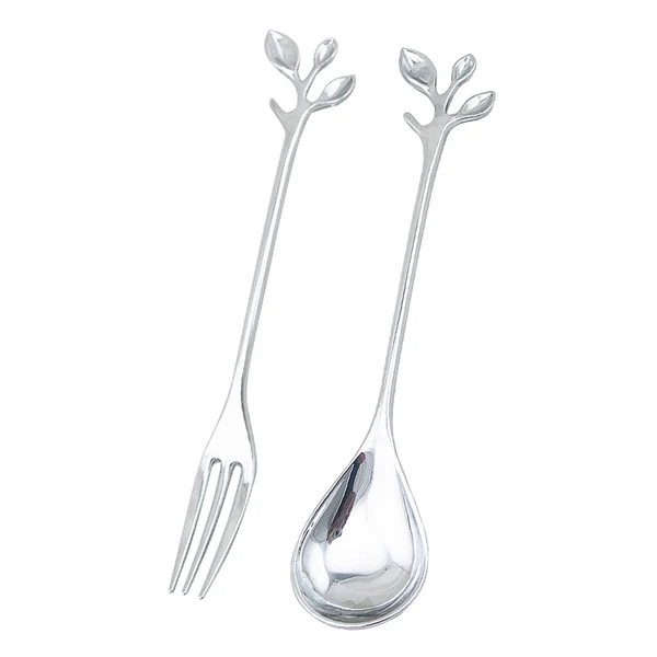 Sustainable Maxbell Polished Spoon Fork Cutlery Set for Kitchen Dining Bar Hotel Cafe Silver Versatile
