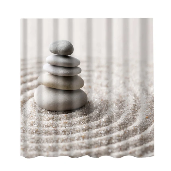 Consistent Maxbell Natural Scenery Shower Curtain Waterproof Bath Decor Stone Original Design