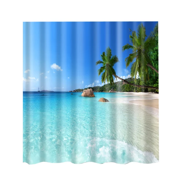 Smart Maxbell Natural Scenery Shower Curtain Waterproof Bath Decor Seaside Exceptional