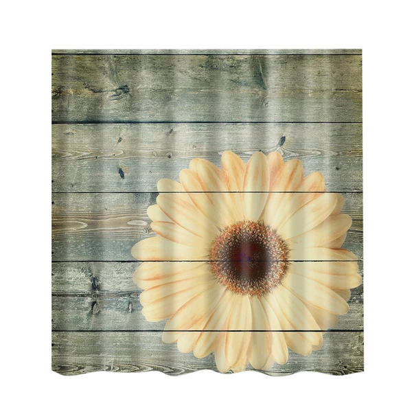Artisan Maxbell Natural Scenery Shower Curtain Waterproof Bath Decor One Sunflower Innovative