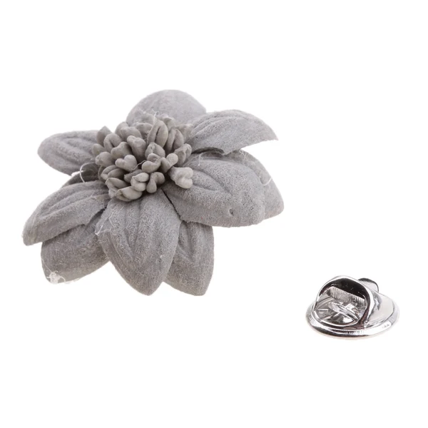 Practical Maxbell Unisex Zephyr Flower Brooch Pin Corsage for Groom Bride Wedding Gray Fast