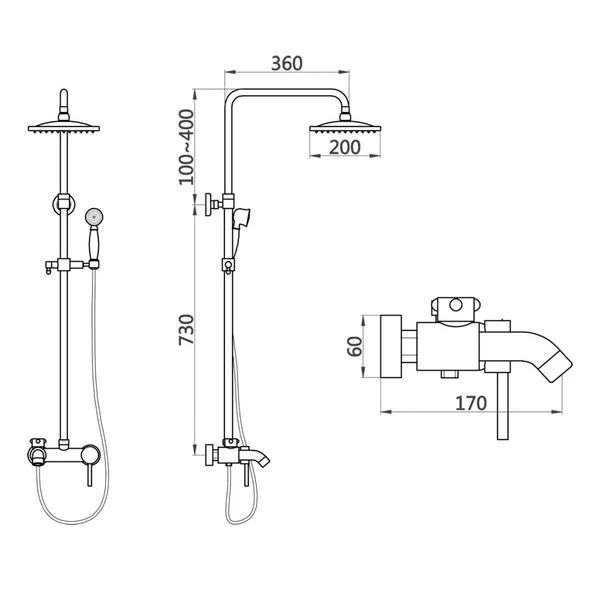 Elite Maxbell Top Rain Shower Head System Set Vintage Home Water Bath Sprayer Decor B Organic