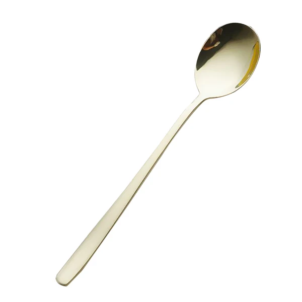 Refined Maxbell Stainless Steel Long Handle Table Dinner Soup Spoon Tableware Light Gold World-Class