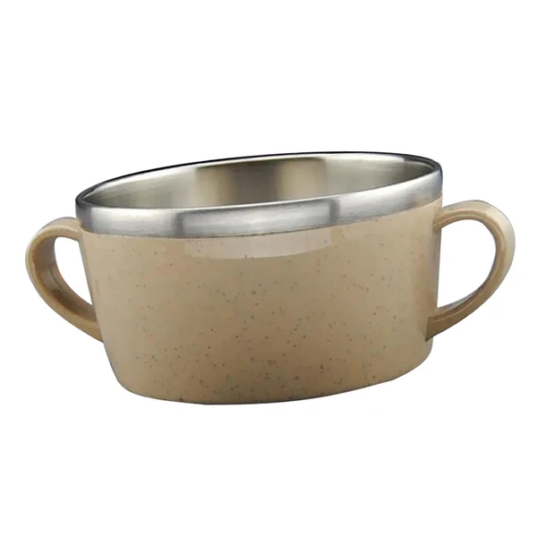 Sophisticated Maxbell Stainless Steel Kids Bowl Food Grade for Soup Rice Oatmeal Gruel Salad Beige Casual