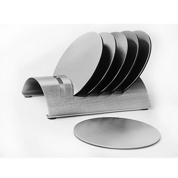 Optimized Maxbell Stainless Steel Drink Coaster Set - Prevent Stains and Scratches Horizontal holder Unique