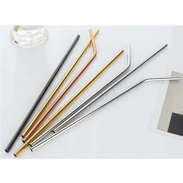 Original Design Maxbell 1 Piece Long Bent Stainless Steel Cocktail Drinking Mixing Straw Silver First-Class