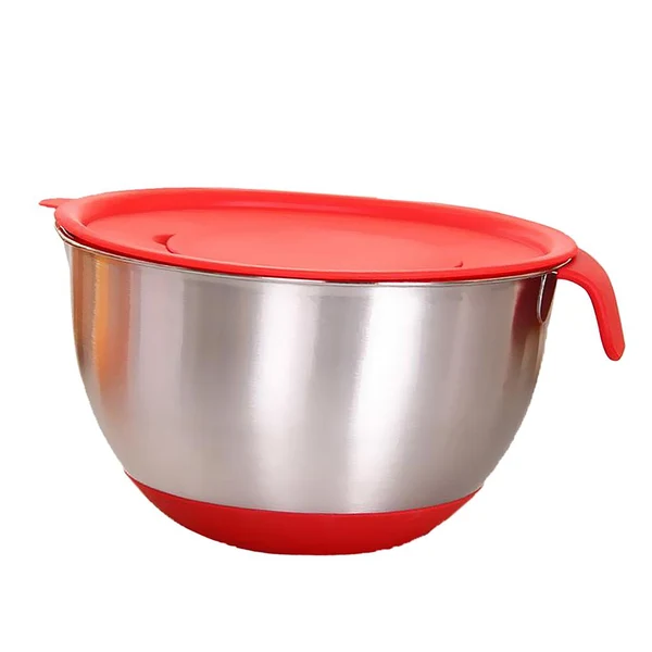 Safe Maxbell Mixing Bowls with Lid Stainless Steel Egg Whisk Mix Serving Storage 24cm Clean