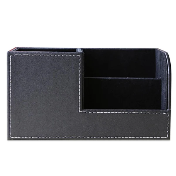 Selected Maxbell Leather Office Desk Organizer Multi-functional Stationery Box Holder Black Fine Crafted