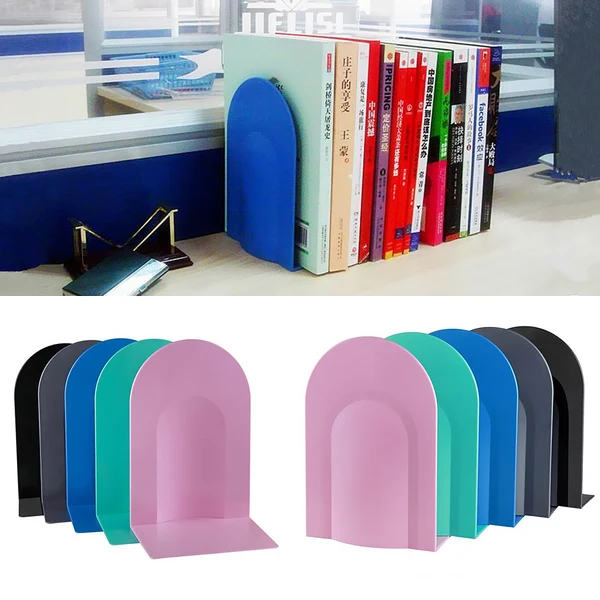 Refined Maxbell L-Shaped Anti-skid Bookends Shelf Book Case Holder Home Office Grey Genuine