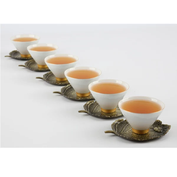 Consistent Maxbell Creative Alloy Heat Insulation Coffee Tea Cup Mug Mat Pad Coaster Leaf Flexible