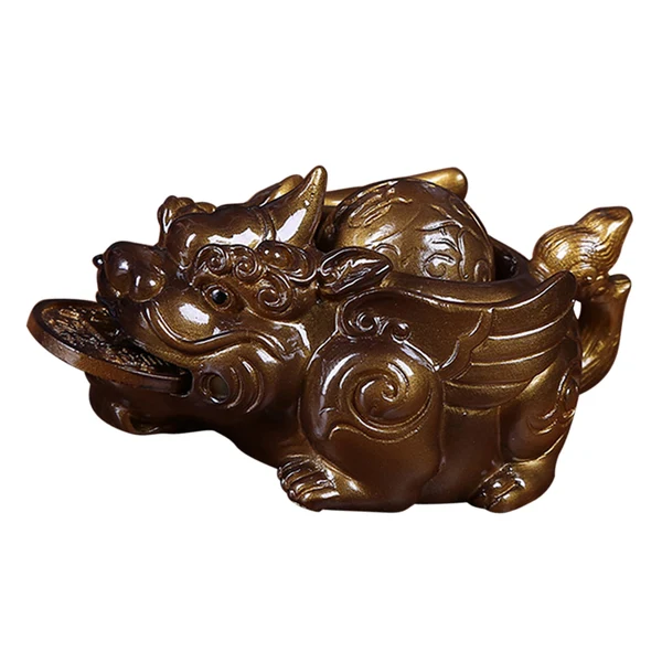Modern Maxbell Tea Pets Ornaments Pi Xiu Pi Yao Fortune Table Decoration Ornament Gold Original