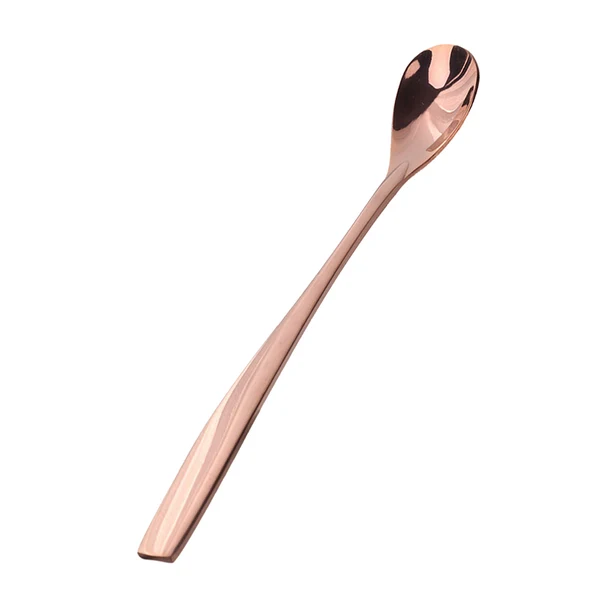 Luxury Maxbell Stainless Steel Long Handle Spoon for Ice Cream Sundae Coffee Rose Gold Organic