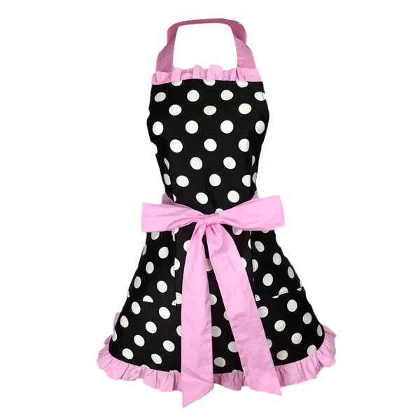 Luxury Maxbell Adjustable Apron Home Kitchen Cooking Women Cotton Aprons Bowknot Pink Contemporary
