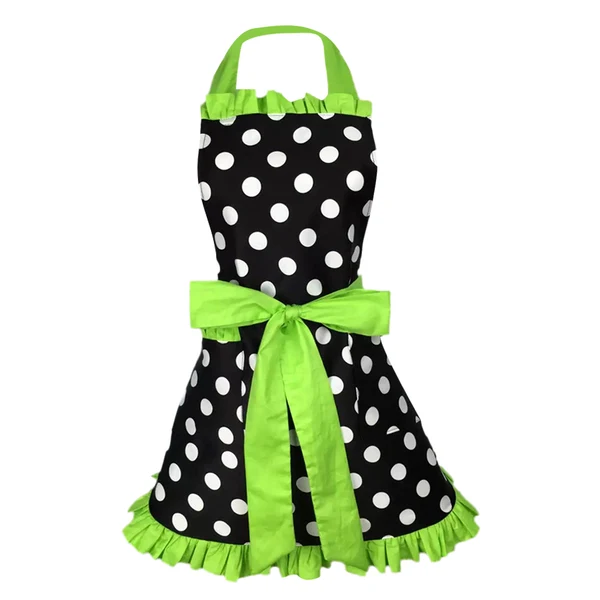 Fast Maxbell Adjustable Apron Home Kitchen Cooking Women Cotton Aprons Bowknot Green Original Design