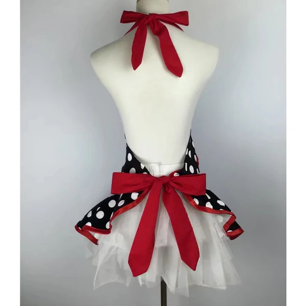 Easy-to-Use Maxbell Adjustable Apron Home Shop Kitchen Cooking Women Ladies Aprons Red Edge Recyclable