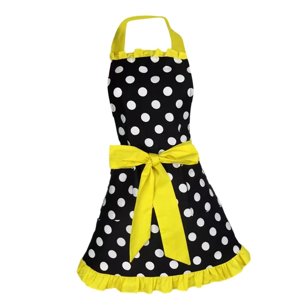 Smooth Maxbell Adjustable Apron Home Kitchen Cooking Women Cotton Aprons Bowknot Yellow Innovative