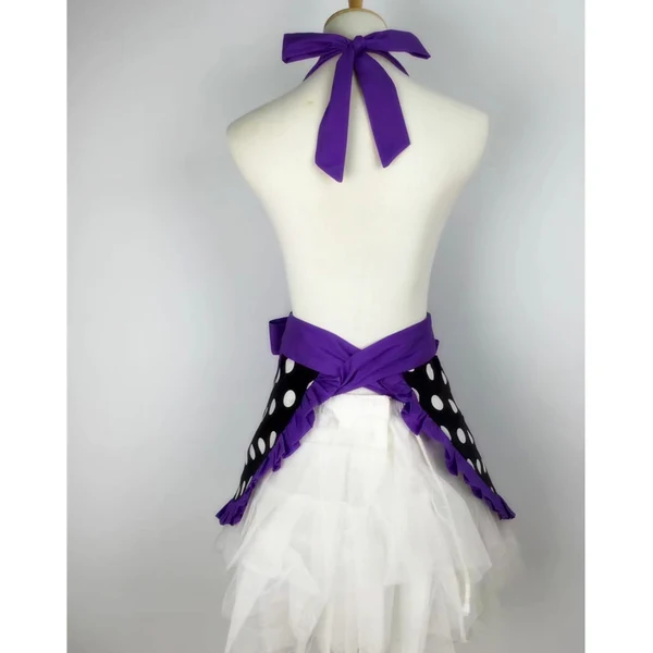Original Design Maxbell Adjustable Apron Home Kitchen Cooking Women Cotton Aprons Bowknot Purple Elegant