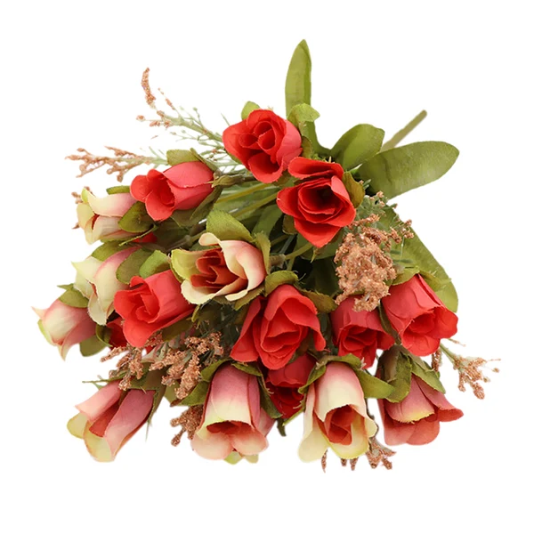 Casual Maxbell Artificial Roses 20 Heads Bouquet for Home Garden Party Decoration Red Minimalist