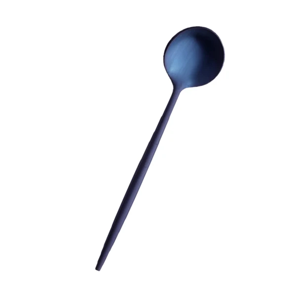Trusted Maxbell Flatware Spoon Cutlery Square for Kitchen Dining Bar Hotel Cafe Blue Luxury