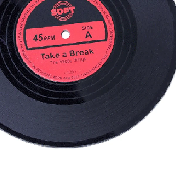 Functional Maxbell Vinyl Records Album Coaster Set CD Drink Mug Coffee Mat Black Music red World-Class