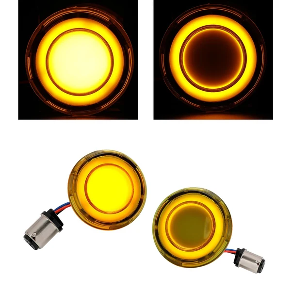 Pure Maxbell Flashing LED Turn Signal Lights Accessories for Harley Yellow Natural