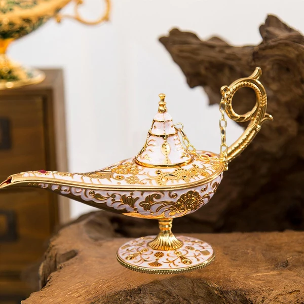 Premium Material Maxbell Vintage Style Aladdin Genie Light Decoration for Home Beige Carefully Designed