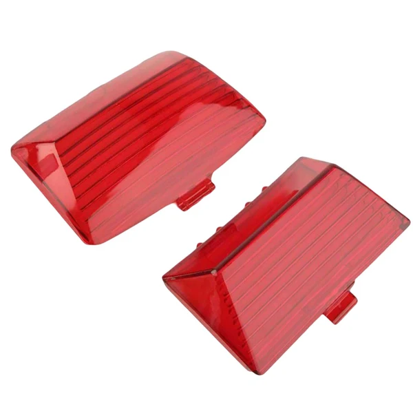 Professional Maxbell 1 Pair Light Lens Cover Fender Tips Mud Guard for Harley Electra Glide Red Contemporary