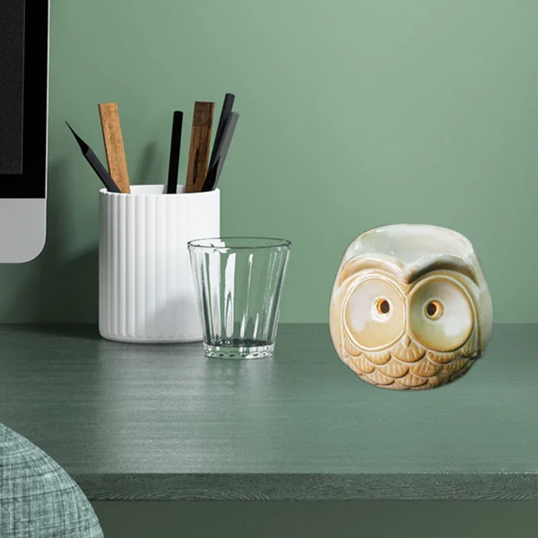 Clean Maxbell Ceramic Owl Essential Oil Burner Tealight Holder Diffuser Furnace Wax Warmer Small White Eco-Friendly