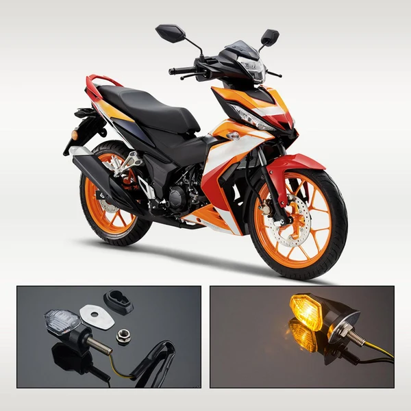 Safe Maxbell 2 Pieces LED Turn Signal Indicator Fits for Honda RS150R Winner Transparent Enhanced