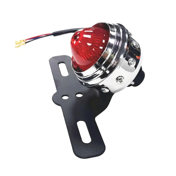 Smooth Maxbell Motorcycle LED Tail Brake Light with License Plate Holder Red Silver Shell Responsible