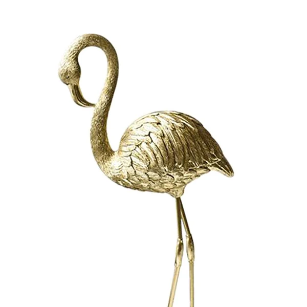 Optimized Maxbell Gold Flamingo Figurine Statue Resin Animal Sculpture Artwork Home Decor B Innovative