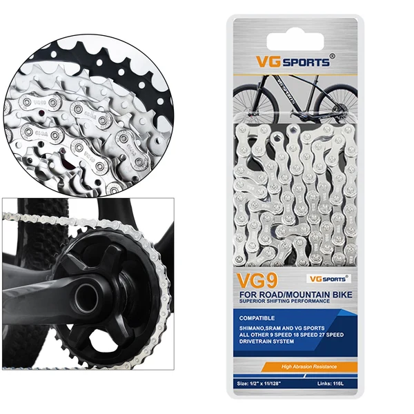 Trusted Maxbell Bike Chain Compact Structure Flexible Quick Link for Folding Bike Cycling 9Speed Silver Detailed
