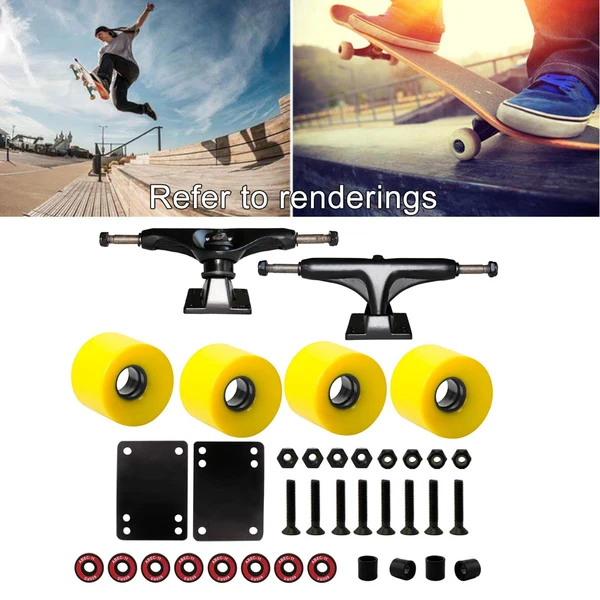 Effective Maxbell Solid Skateboard Truck 5'' Wheel Wrench Repairing tools Spacer yellow Trusted