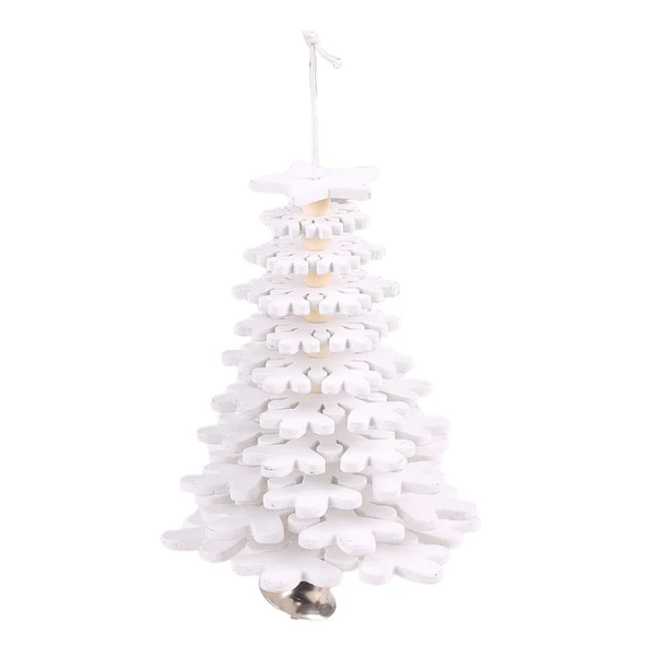 Functional Maxbell Christmas Tree Hanging Ornament Holiday Tree DIY Crafts Snowflake_White Natural