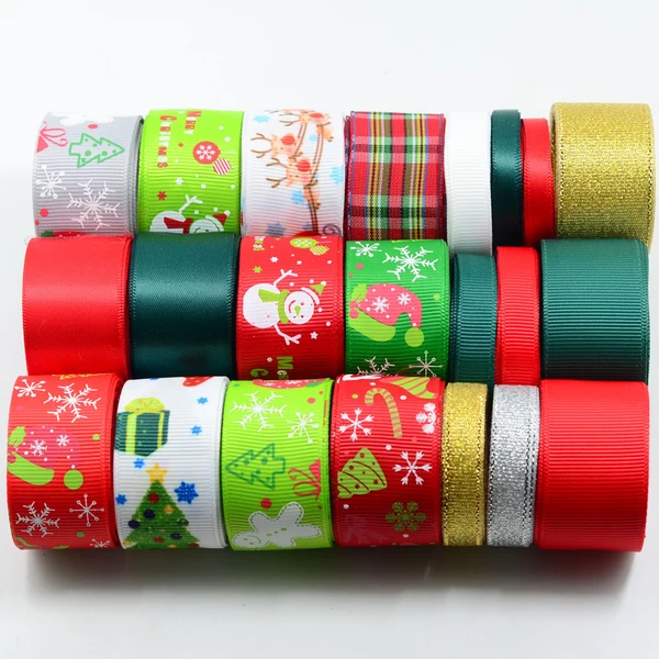 Expertly Made Maxbell New Arrival 22 Styles Christmas Satin Grosgrain Ribbon Printed Tartan Solid Metallic Designs Ribbon FOR Wedding XMAS Decor Prestigious