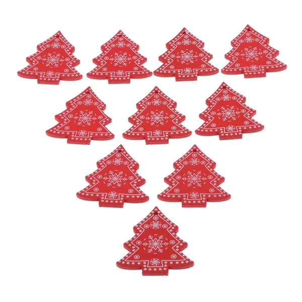 Original Design Maxbell 20 Pieces Natural Wooden Shapes Tags Christmas Embellishments DIY Red High-Performance