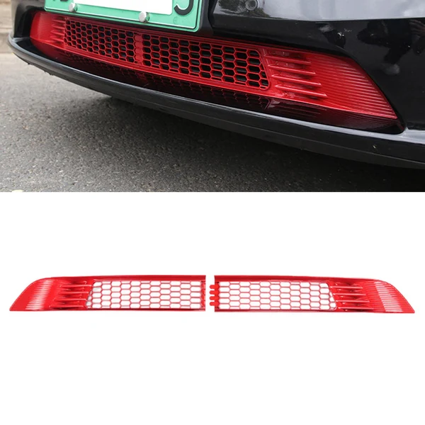 Premium Material Maxbell Car Front Bumper Lower Center Grille Cover Fit for Tesla Model Y Proof Red Secure