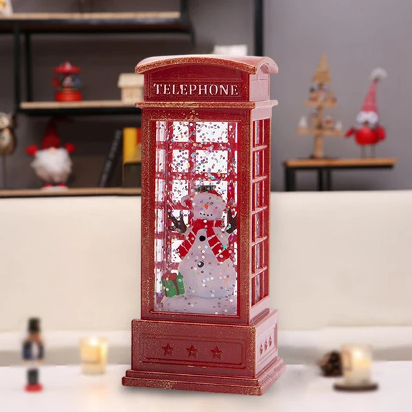 Proven Maxbell Christmas Lighted Glittering Water Lantern for Centerpiece Decor Ornament Phone Booth Snowman Fast