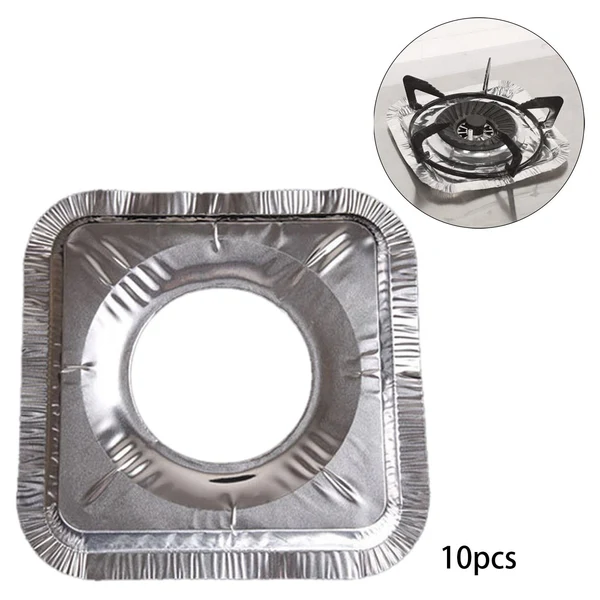 Carefully Designed Maxbell 10pcs Aluminum Foil Gas Burner Bib Liners Stove Cover Stove Guard Easy Clean Square Solid