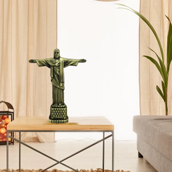 Exclusive Maxbell Jesus Figure Christian Model Art Religious Sculpture Home Decor Green Bronze Contemporary