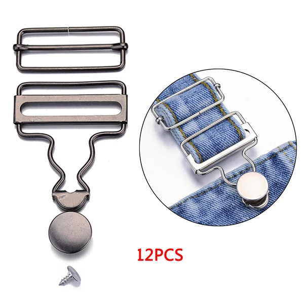 Reliable Maxbell 12Set Metal Fasteners Clip Brace Buckles Suspenders Buckles with Slider 40mm Optimized
