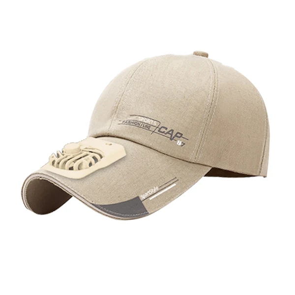 Responsible Maxbell Outdoor Cooling Fan Hat Baseball Cap Sun Hat Outdoor Camping Light khaki Stylish