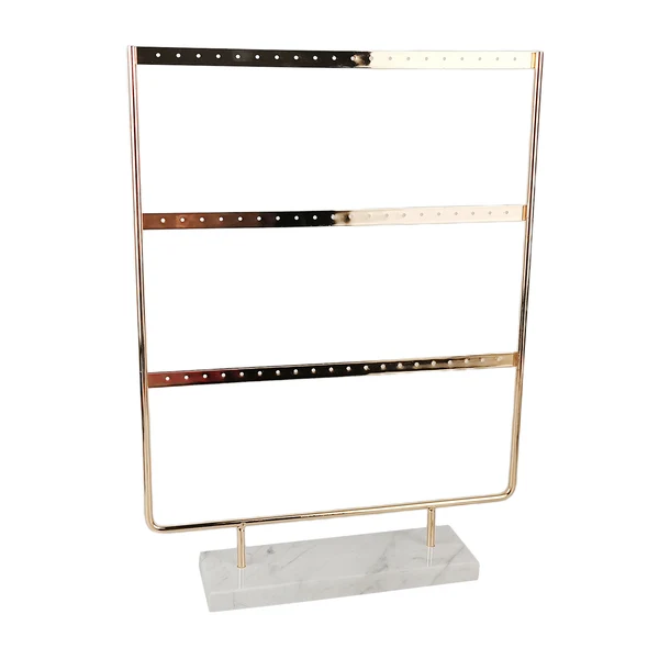Classic Maxbell Marble Base Jewelry Rack Metal Earring Display Stand 3 Tier White Base Outstanding