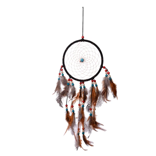 Effective Maxbell Dream Catcher With Feathers Turquoise Beaded Room Wall Hanging Decoration Ornament Original Design