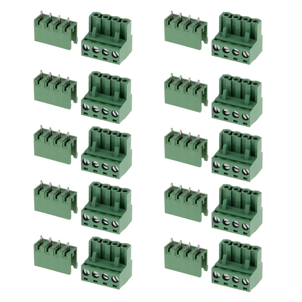 Detailed Maxbell 10pcs 5.08mm Straight 4 Pin Screw Terminal Block Connector Pluggable Type Flexible