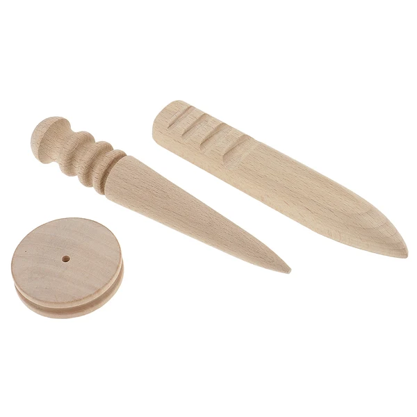 Artisan Maxbell Multi-Size Leathercraft Edge Burnisher Wood Slicker for DIY Leather Tool Kit Unique