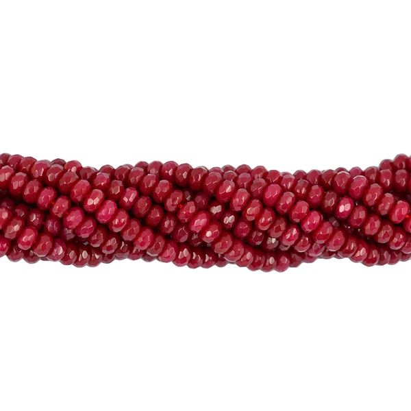 Expertly Made Maxbell 5x8mm Ruby Red Jade Faceted Round Loose Beads Jewelry Bracelet DIY Making Selected
