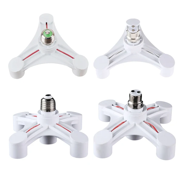 Sophisticated Maxbell 5 in 1 E27 to E27 Base Socket Splitter LED Light Lamp Bulb Adapter Holder Certified
