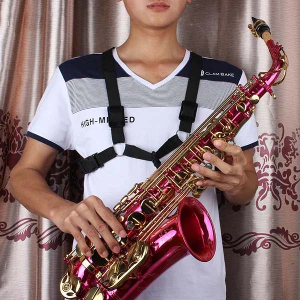 Exclusive Maxbell Adjustable Nylon Tenor Baritone Sax Saxophone Harness Shoulder Strap Black Contemporary