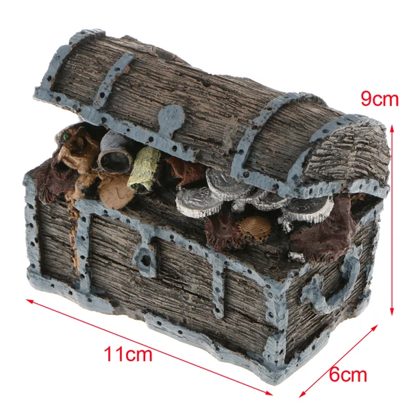 Casual Maxbell Resin Treasure Chest Ornament For Aquarium Fish Tank Aquascaping Decoration Smart